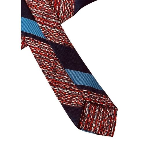 Vintage DACRON Polyester Red Blue Stripe 53" x 3.79" Necktie Tie - Picture 5 of 8